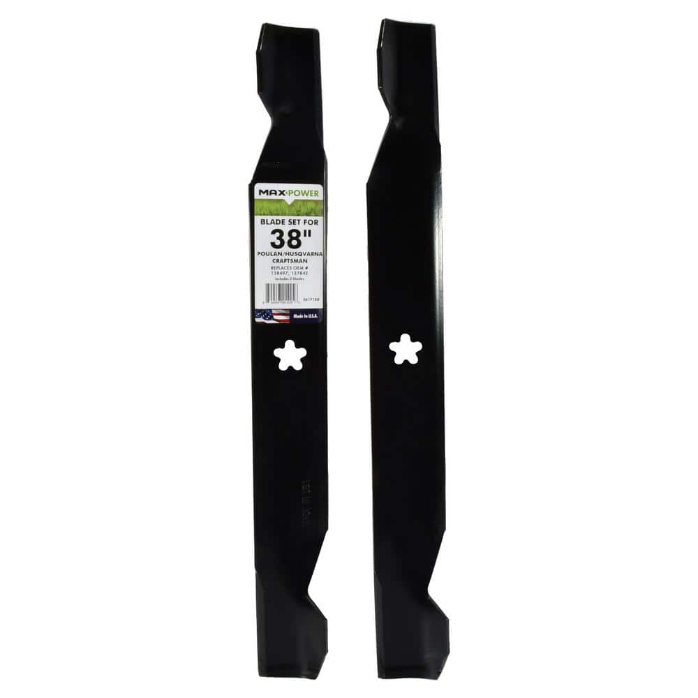 2 Blade Set for Many 38 in. Cut Craftsman, Husqvarna, Poulan Mowers Replaces OEM #'s 138497, 532138497, 532127842 price history on PriceWatchPro