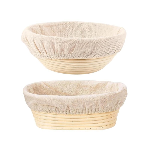 2 Pack Sourdough Bread Baking Supplies, Banneton Bread Proofing Basket, 10 in. Proofing Bowls with Liner