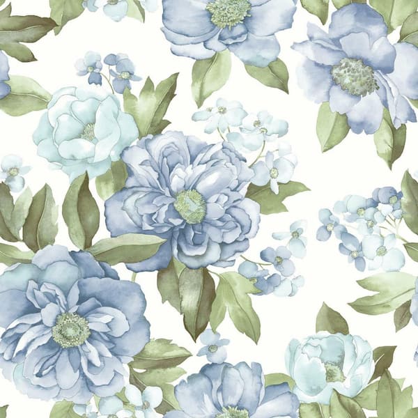RoomMates 28.18 sq. ft. Watercolor Floral Bouquet Peel and Stick Wallpaper