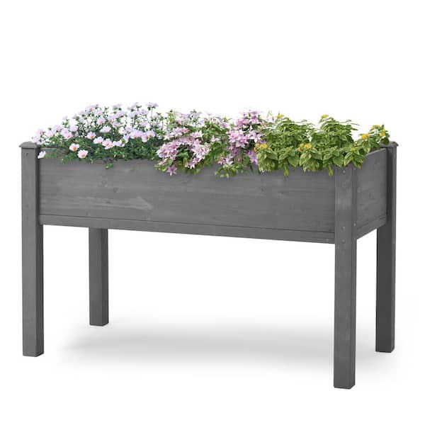 Unbranded 48 in. x 24 in. x 30 in. Wood Raised Planter Boxes Elevated Garden Beds with Legs for Plant and Flower