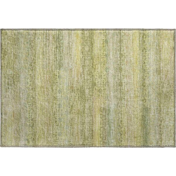 Mayfield Premium Machine Washable Abstract AMF2029 Sage 2 ft. x 3 ft. Accent Rug
