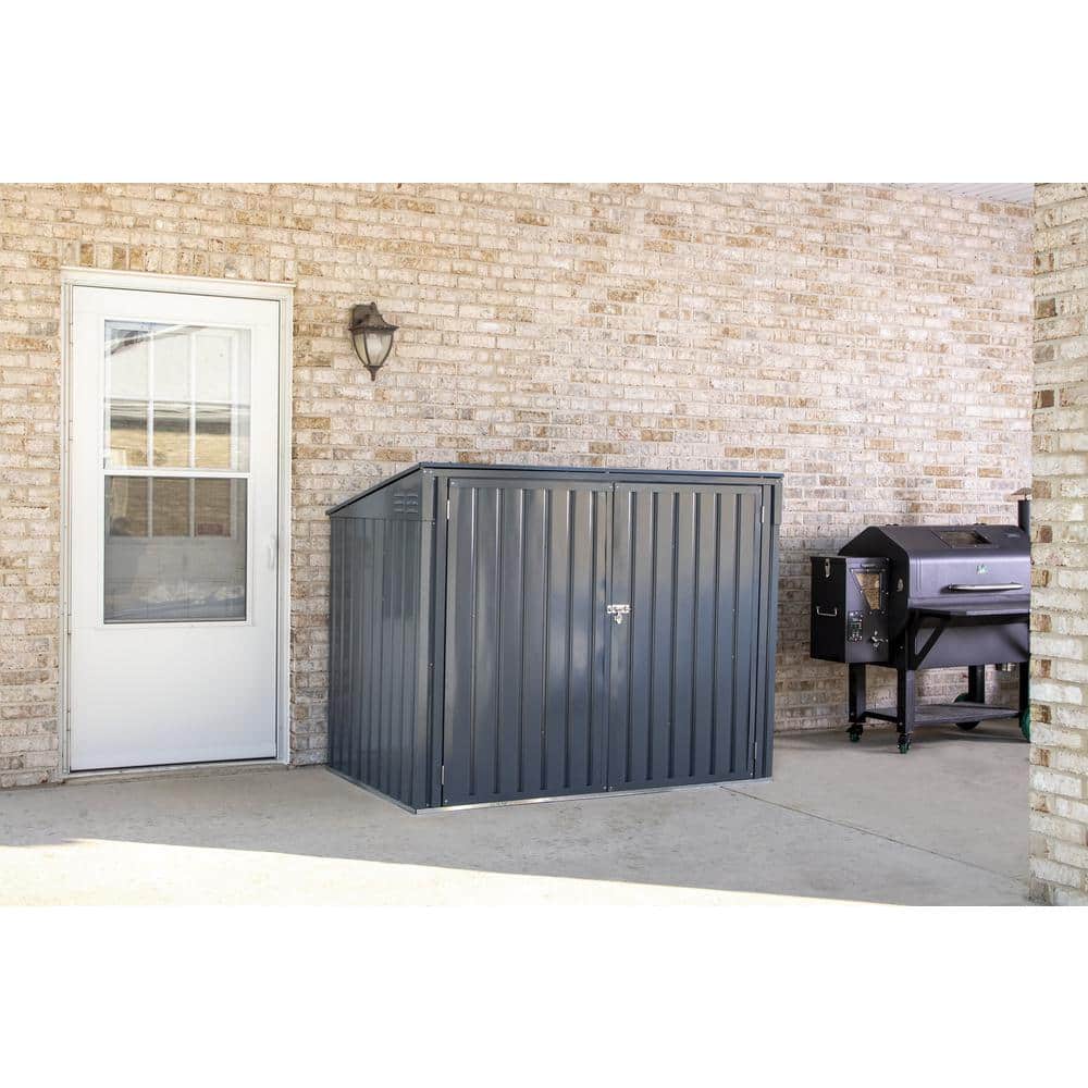 Charcoal Galvanized Steel 6 x 3 ft. Lean-To Shed Kit