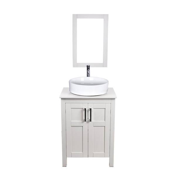 Puluomis 24 in. W x 19 in. D x 44 in. H Single Sink Bath Vanity in ...