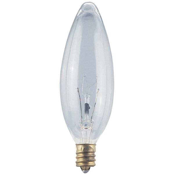 Globe Electric 40-Watt Incandescent B10 Clear Candelabra Base Chandelier Light Bulb (6-Pack)