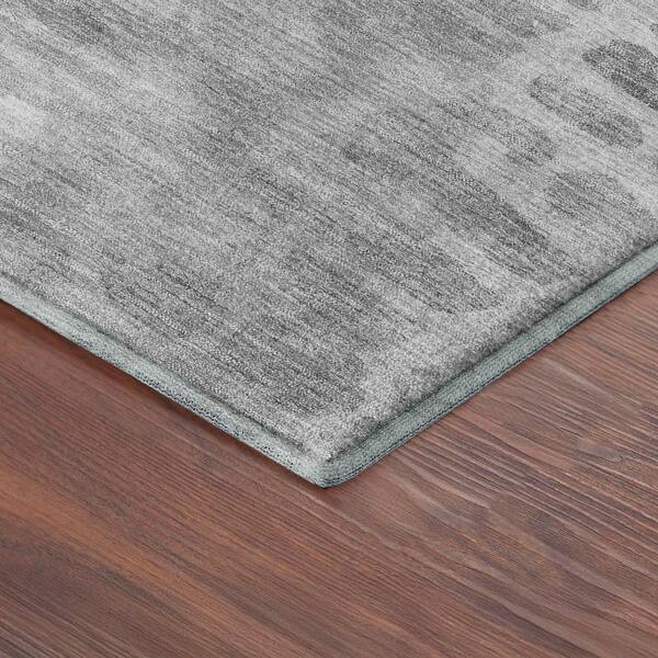 Mayfield Premium Machine Washable Abstract AMF2382 Gray 2 ft. x 7 ft. Runner Rug