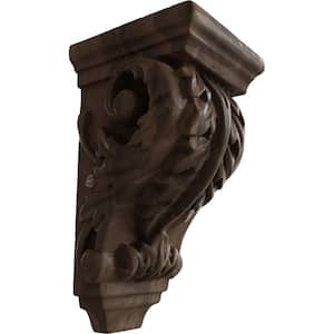 2-1/4 in. x 2-1/4 in. x 4-1/4 in. Unfinished Wood Walnut Extra Small Acanthus Corbel