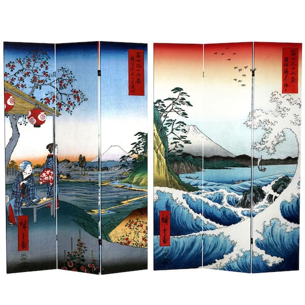 RED LANTERN 6 ft. Printed 3-Panel Room Divider