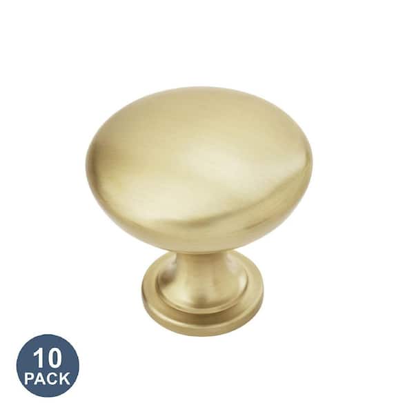 10-Pack Edona 1 1/4 in.  32mm  Traditional Golden Champagne Round Cabinet Knobs