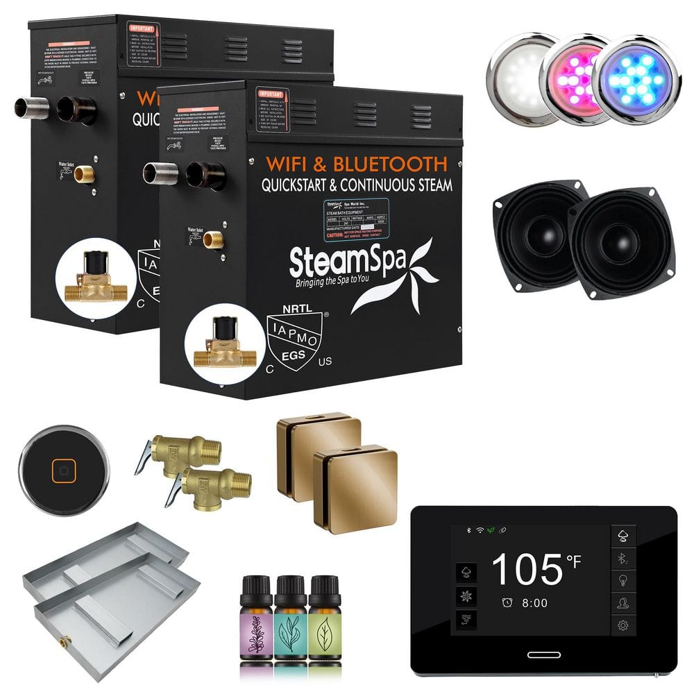 SteamSpa Black Series 18KW Steam Bath Generator with Advanced Touch ...
