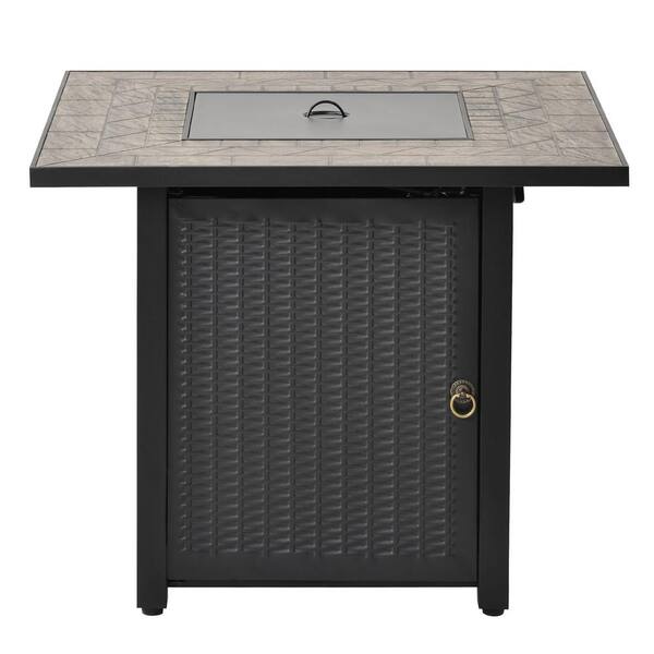H Square Propane Gas Steel Fire Pit, Living Accents Square Propane Fire Pit