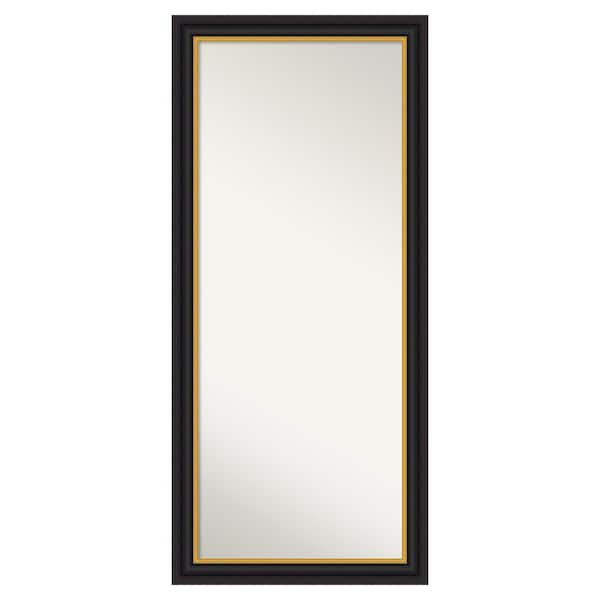 Sierra Black Brown 29.5 in. W x 65.5 in. H Non-Beveled Modern Rectangle Wood Framed Full Length Floor Leaner Mirror