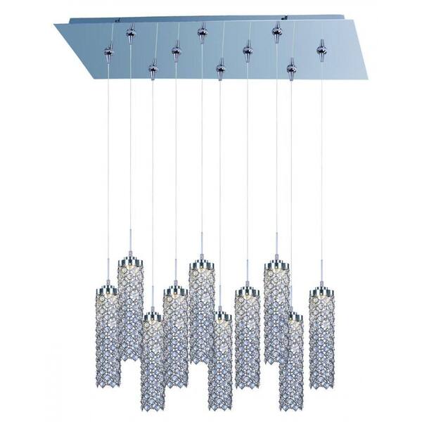 CLI Coit 10-Light Polished Chrome LED Pendant