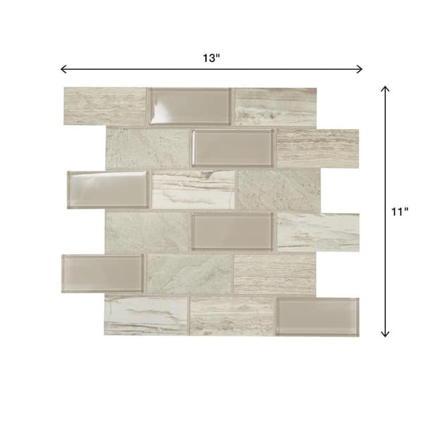Daltile Premier Accents Beach Brick Joint 11 in. x 13 in. x 6 mm Glass Mosaic Wall Tile (0.9 sq. ft. / piece) Daltile Premier Accents Beach Brick Joint 11 in. x 13 in. x 6 mm Glass Mosaic Wall Tile (0.9 sq. ft. / piece)