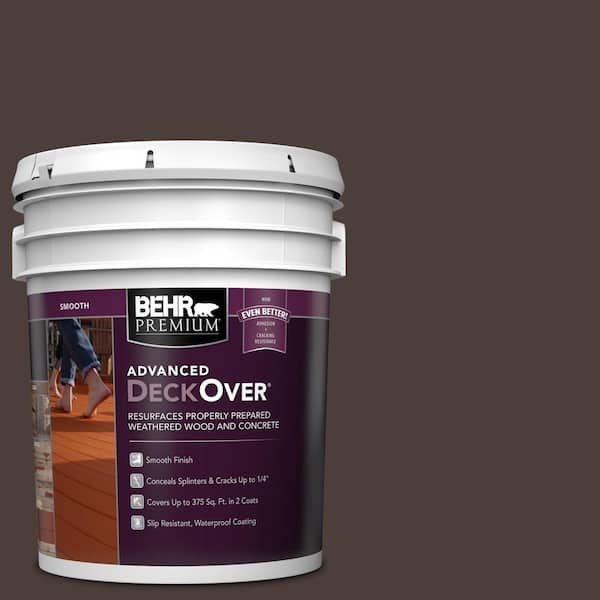 BEHR Premium Advanced DeckOver 5 gal. #SC-103 Coffee Smooth Solid Color Exterior Wood and Concrete Coating