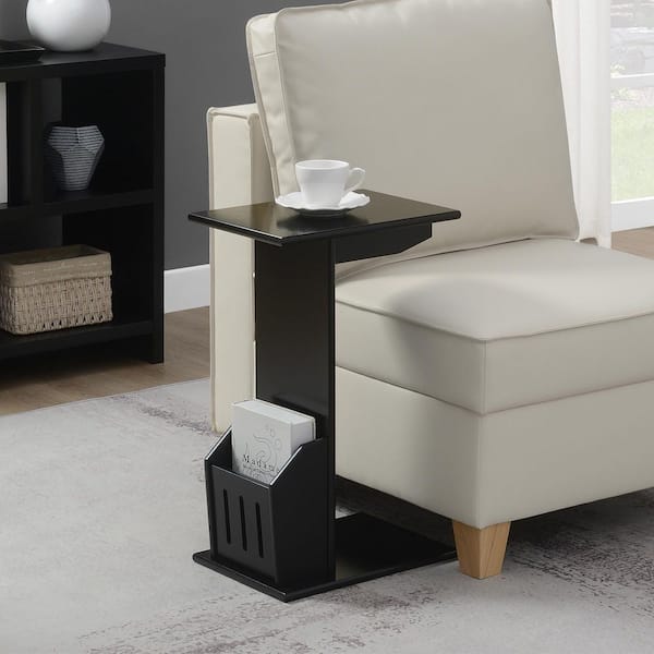 Convenience Concepts Designs2Go Abby Magazine Black 11 in. C Shape MDF End Table