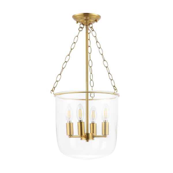 SAFAVIEH Dahye 4-Watt 4-Light Clear Pendant Light with Glass Shade