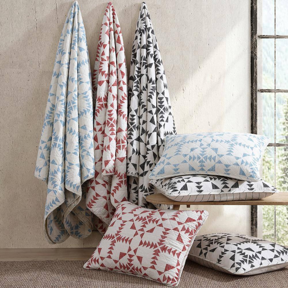 Ivory and Charcoal Cotton Twin Reversible Quilt Set