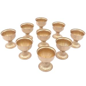 5.12 in. Tall Metal Flower Holder Wedding Decoration Mini Vase in Gold (10-Pieces)
