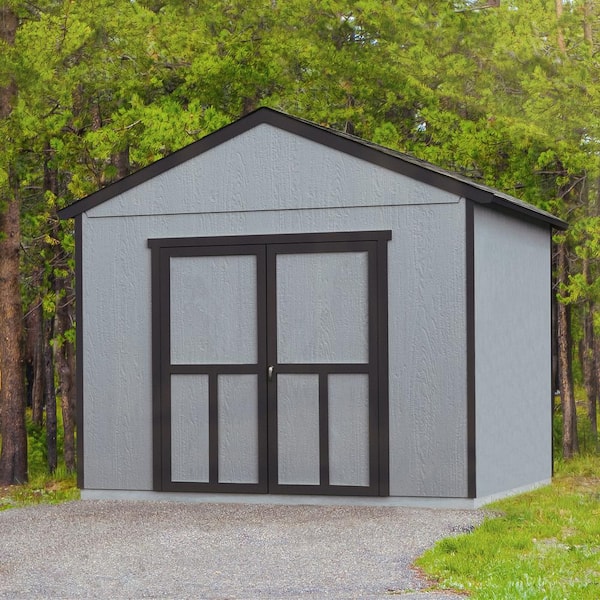 Handy Home Products Do-it Yourself Astoria 12 ft. x 16 ft. Wood Storage Shed with Smartside designed for Existing Cement Pad (192 sq. ft.)