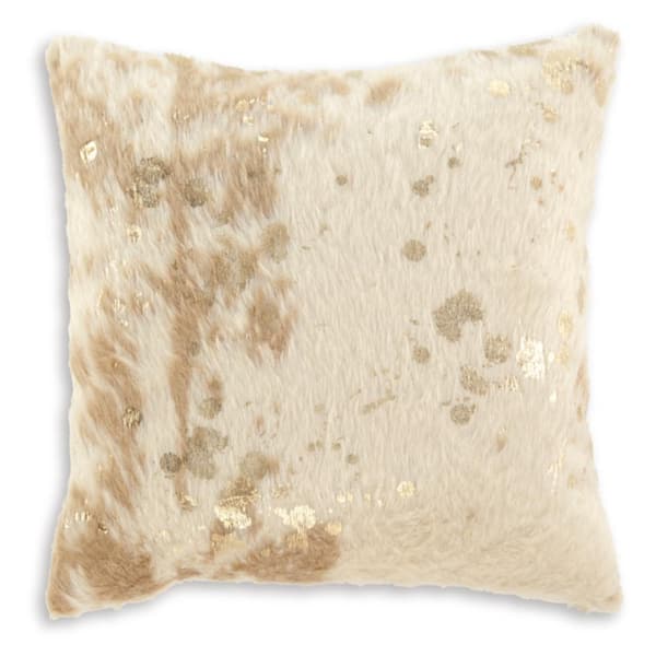 Landers Cream/Gold Abstract Polyester 18 in. L x 18 in. W Pillow