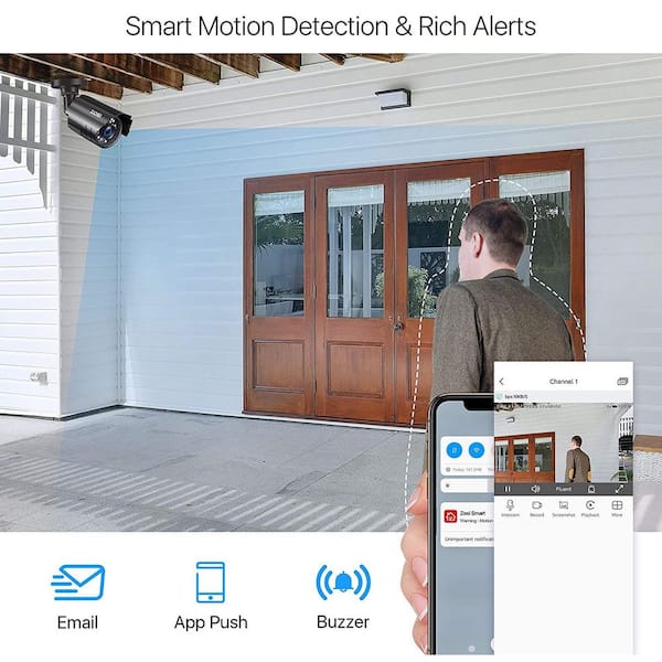 16-Channel 2MP 4TB DVR Security Camera System with 16 1080P Outdoor Wired Bullet Cameras, Black