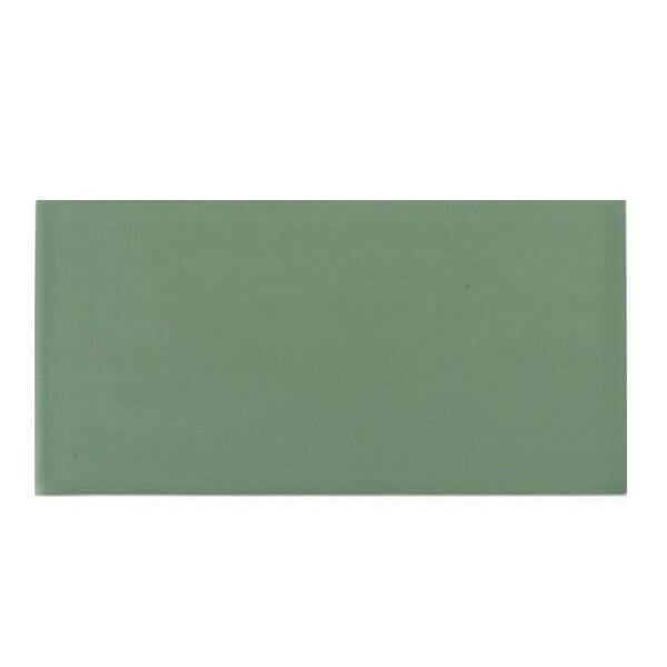 Splashback Tile Contempo Spa Green Frosted Glass Mosaic Floor and Wall Tile - 3 in. x 6 in. x 8 mm Tile Sample