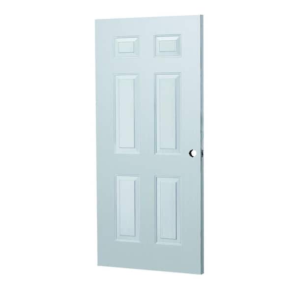 Unbranded 30 in. x 80 in. 6-Panel Gray Reversible Fire Primed Steel Commercial Door Slab