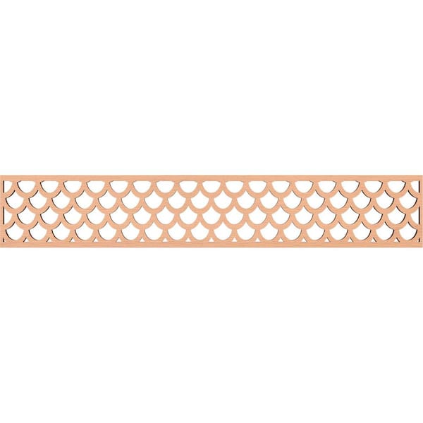 Ekena Millwork Hudson Fretwork 0.375 in. D x 46.625 in. W x 8 in. L Alder Wood Panel Moulding