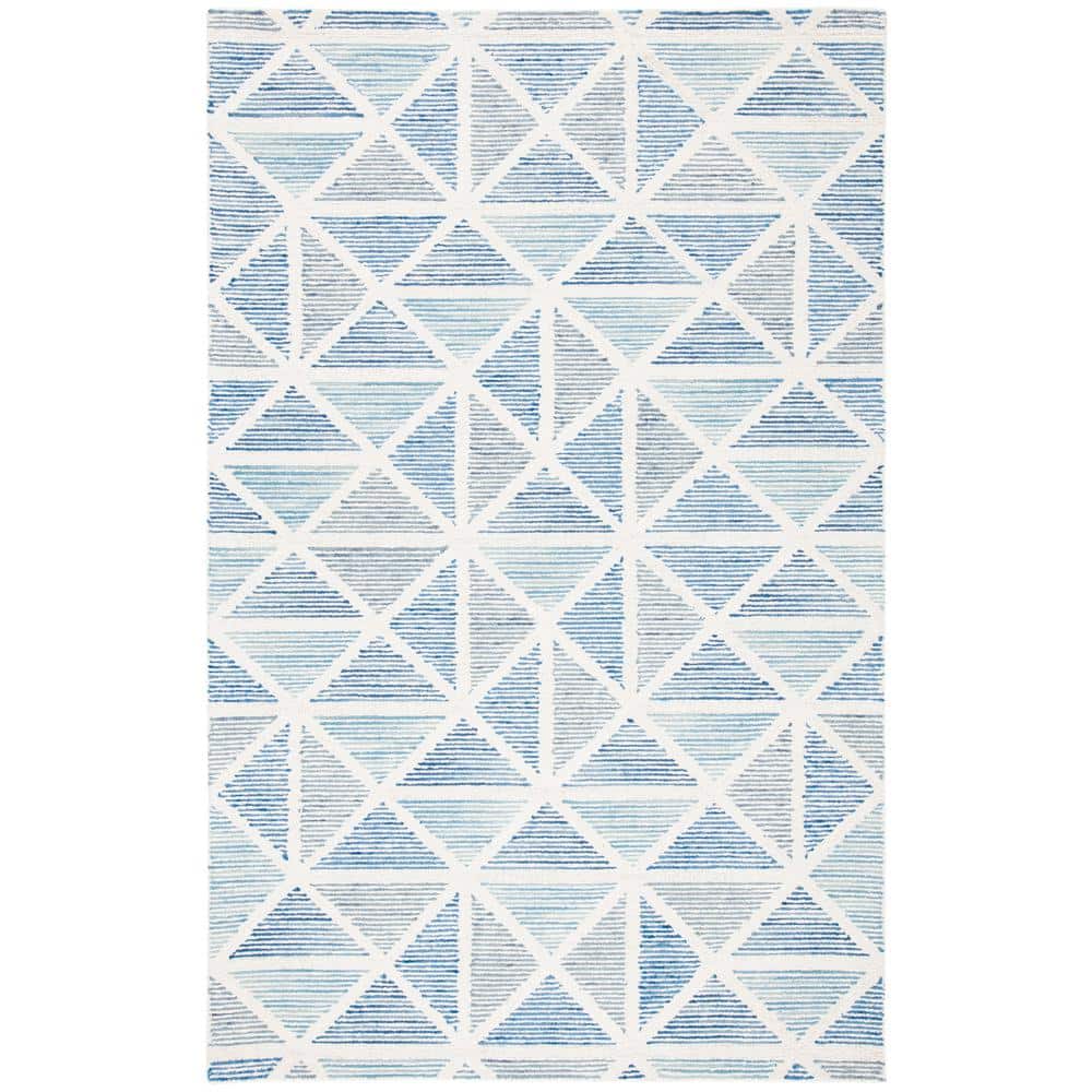 UPC 195058017817 product image for Abstract Ivory/Blue 5 ft. x 8 ft. Striped Triangle Area Rug | upcitemdb.com