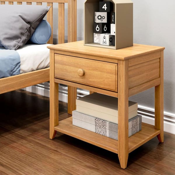 Pecan 1 Drawer Nightstand 23 in. W Nightstand