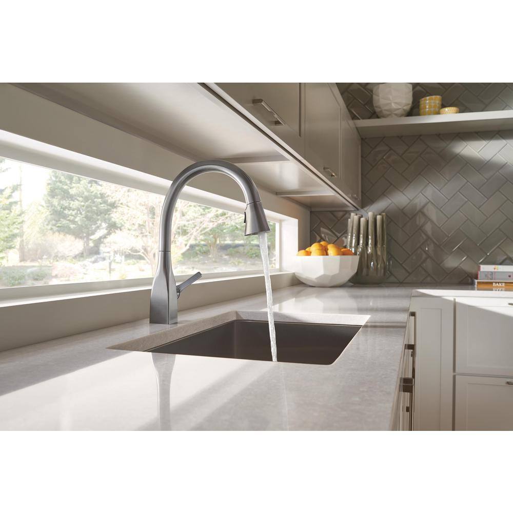 Arctic Stainless Single Handle Pull-Down Kitchen Faucet