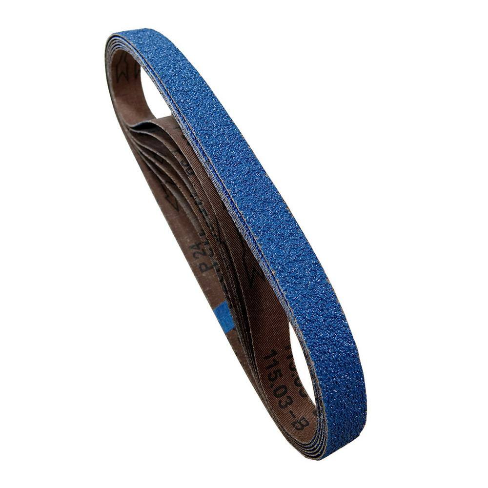 POWERTEC 2 in. x 42 in. 24-Grit Metal Grinding Zirconia Sanding Belt (6-Pack)