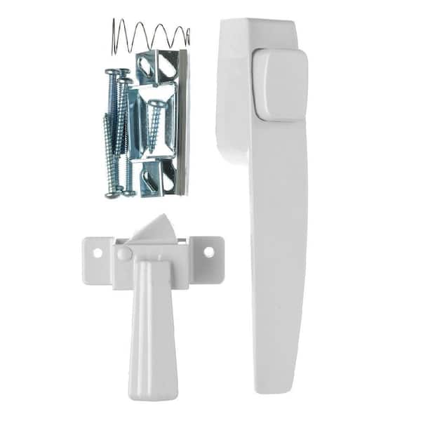 Wright Products Free-Hanging White Push Button Handle Door Latch