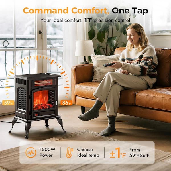 ETUST worthy of trust 1500W Electric Fireplace Stove Heater