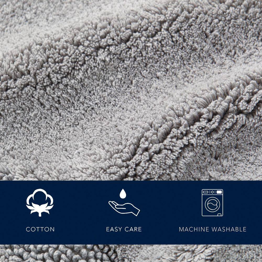 Peniston Light Gray Cotton Bath Rug Runner 60" x 22"