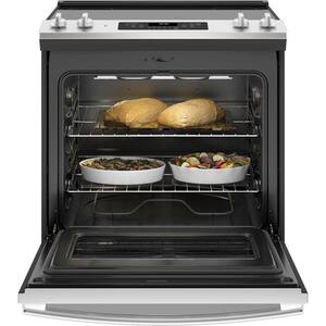 30 in. 5.3 cu. ft. Slide-In Electric Range with Self-Cleaning Oven in Stainless Steel
