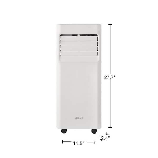 Vissani - 6,000-BTU 115-Volt 3-in-1 Portable Air Conditioner for 250 sq. ft. Rooms in White, Powered by Hubspace