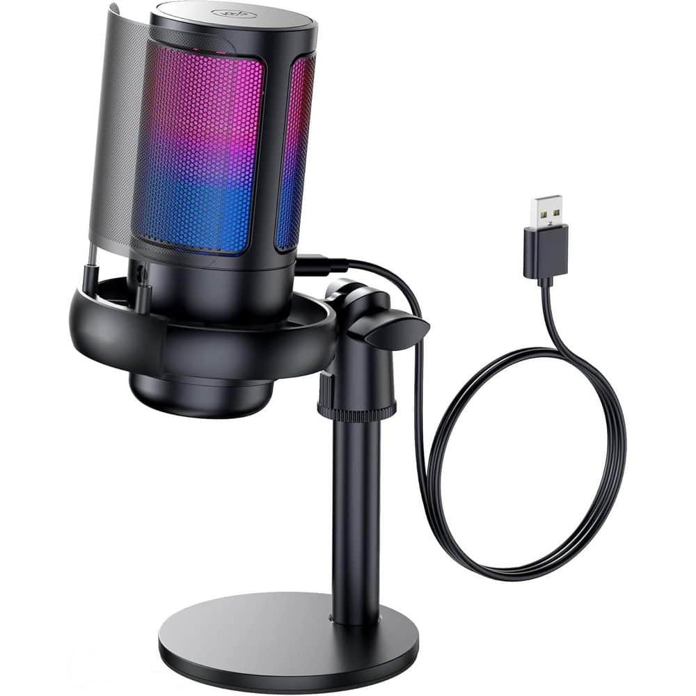 RGB Gaming Microphone USB PC Mic for Podcasts Streaming with Quick Mute Tripod Stand Pop Filter Shock Mount price history on PriceWatchPro