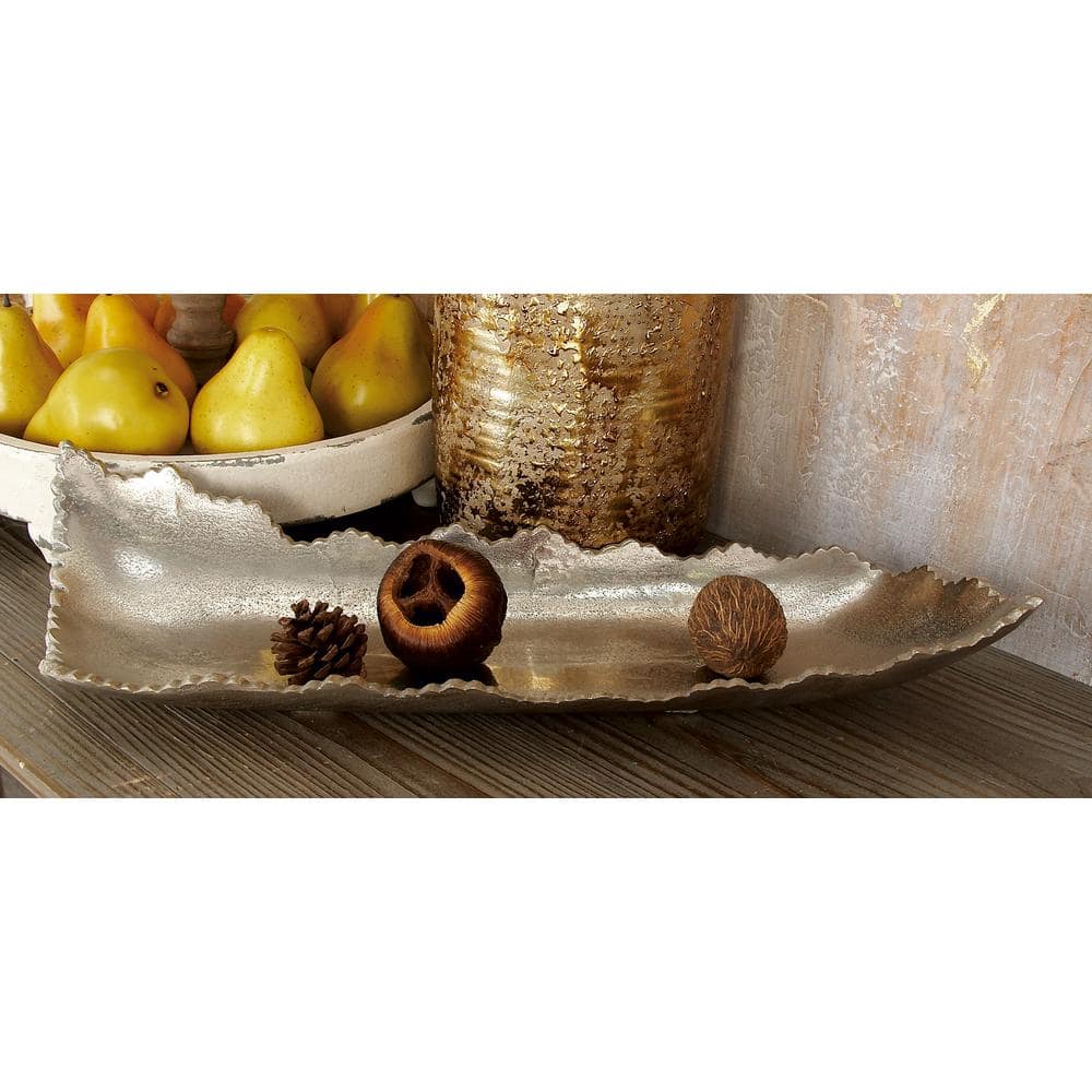 Small Silver Aluminum Zigzag Rim Decorative Tray