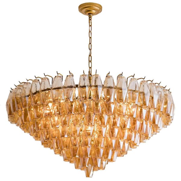 37 in 14-light Luxury Gold Chandelier Large Ceiling Lighting for Living Room Dining Light Fixture Dining Room Kitchen