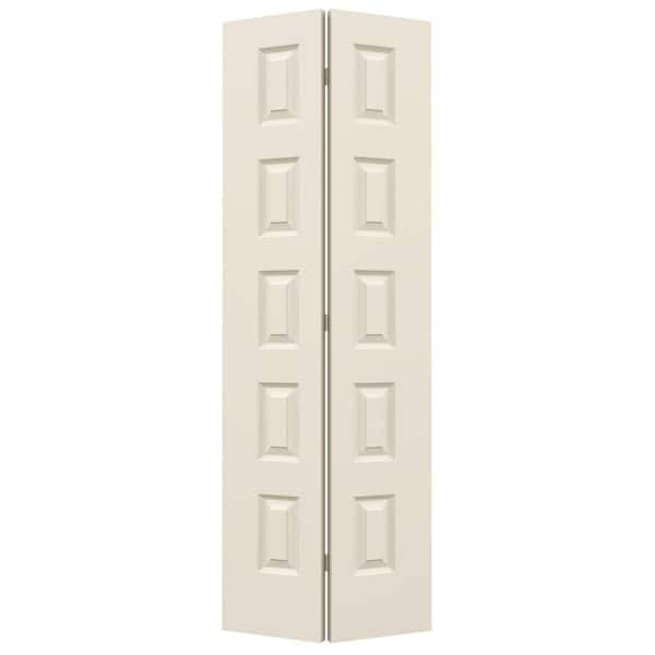 JELD-WEN 30 in. x 80 in. Rockport Primed Smooth Molded Composite Closet Bi-Fold Door