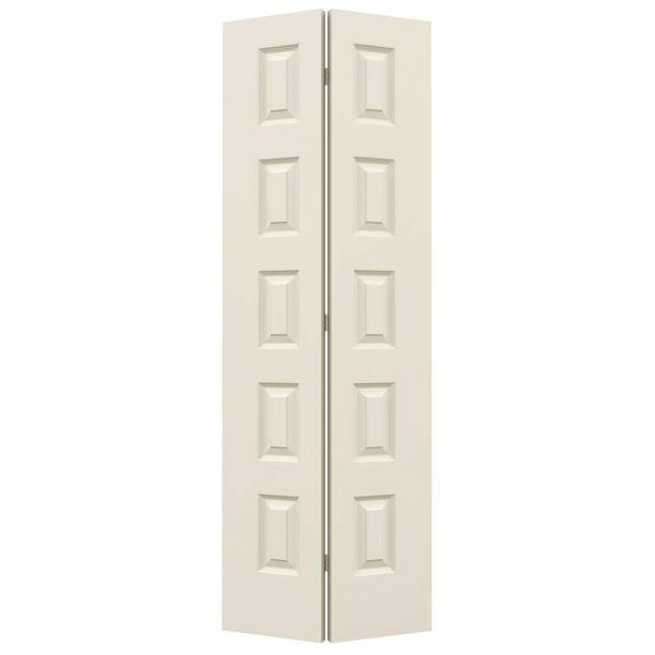 JELD-WEN 32 in. x 80 in. Rockport Primed Smooth Molded Composite Closet Bi-Fold Door