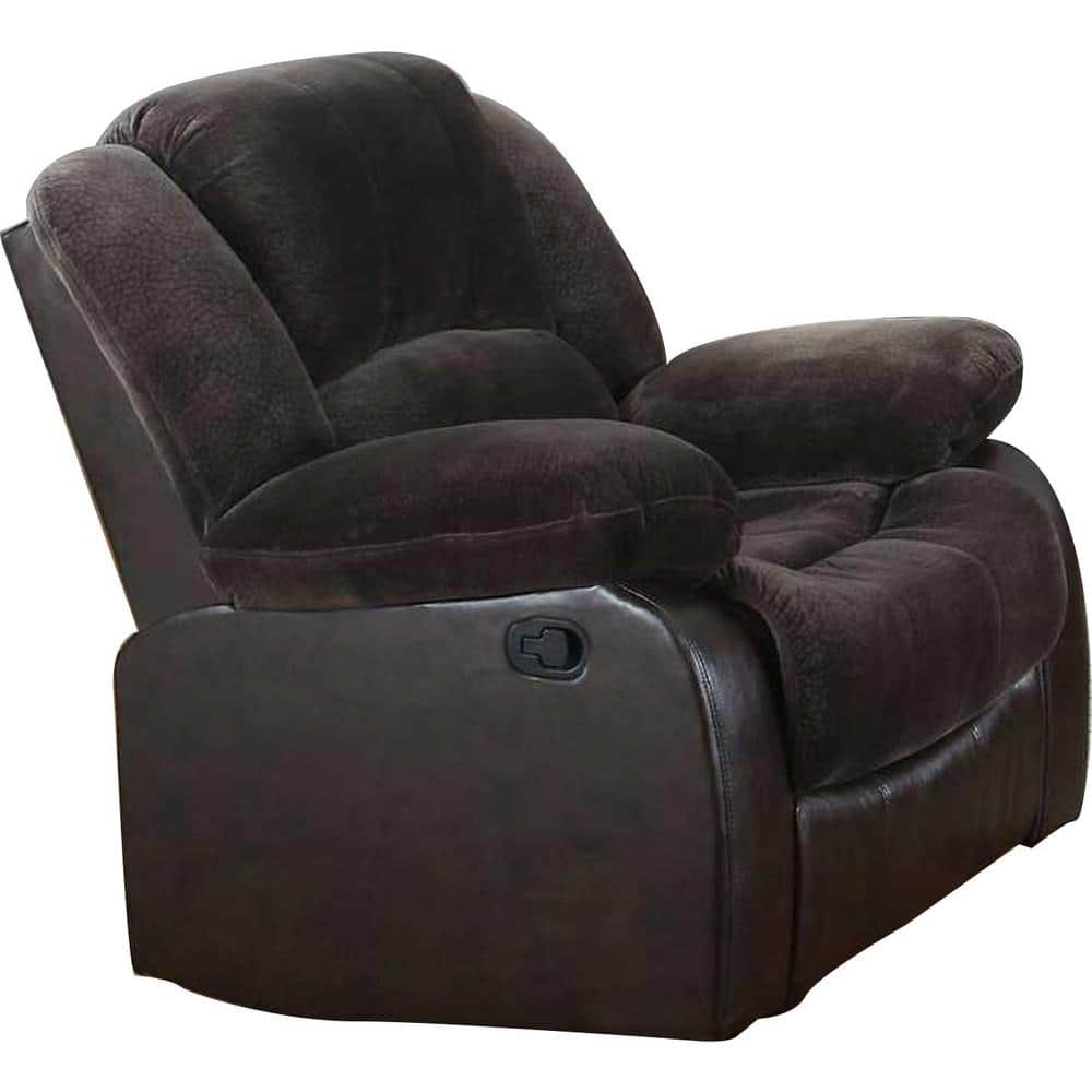 Aiden 37 in. Width Big and Tall Brown Faux Leather Wall Hugger Recliner