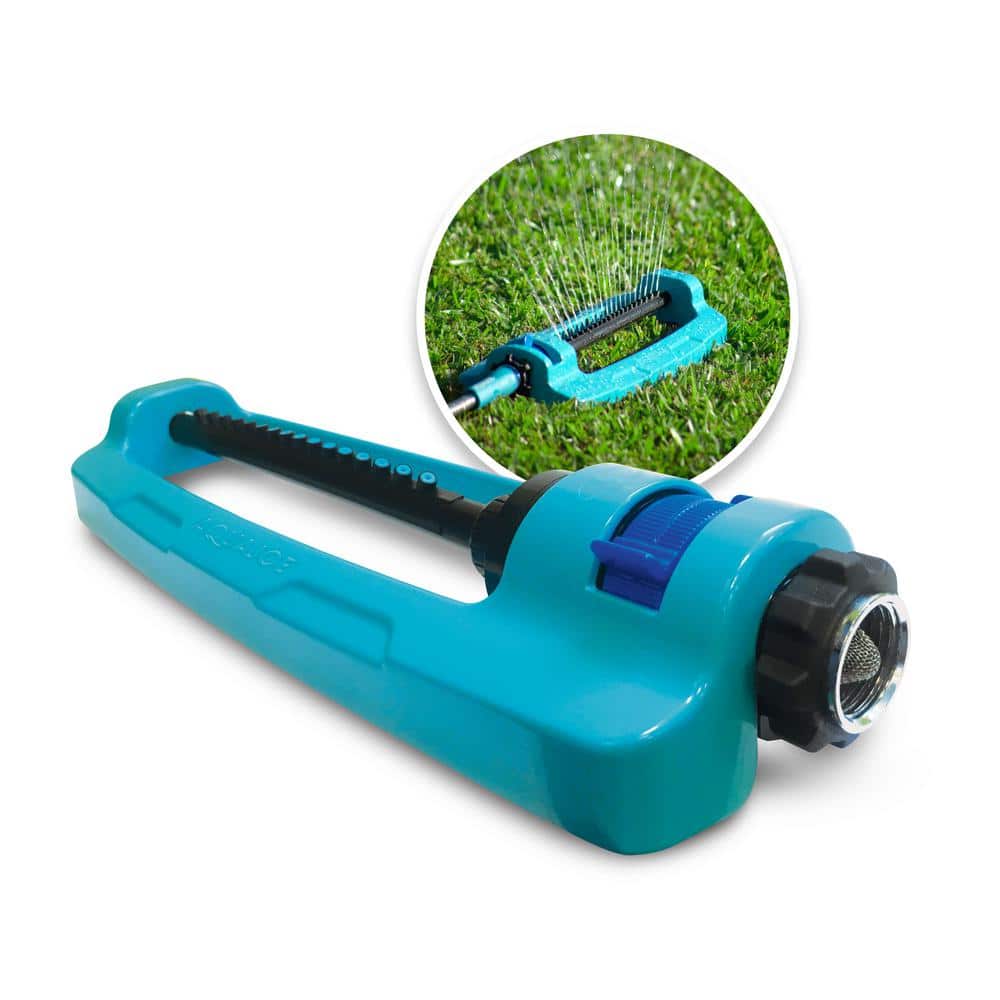AQUA JOE 4,400 sq. ft. Coverage Indestructible Jumbo Metal Base Oscillating Sprinkler SJIOMS20