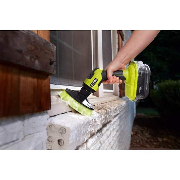 RYOBI ONE+ 18V Cordless Telescoping Power Scrubber Kit with 2.0 Ah Battery  and Charger P4500K - The Home Depot