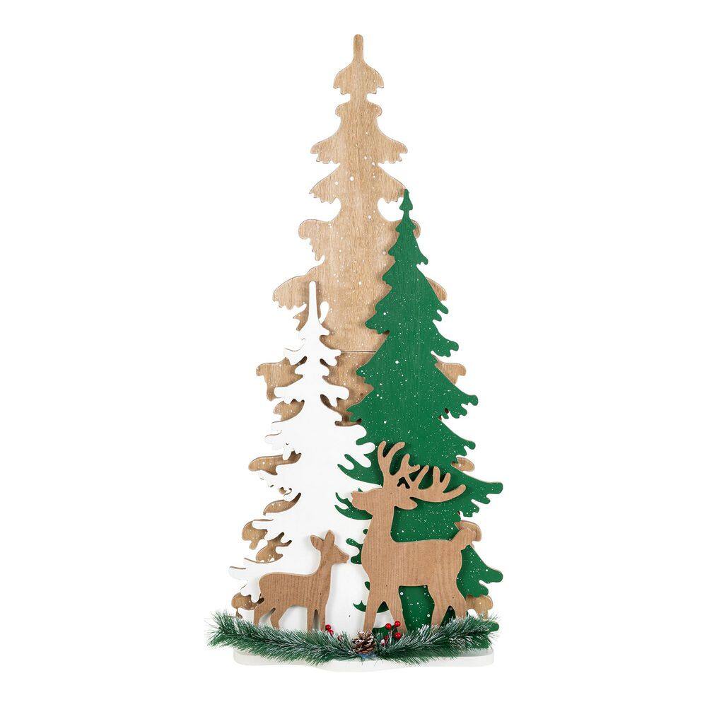 35.5 in. H Wooden Christmas Tree Porch Decor (KD) price history on PriceWatchPro