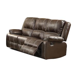 Zuriel 37 in. W With Rolled Arm Faux Leather Rectangle Sofa Color Brown