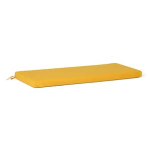 FadingFree Yellow Rectangle Outdoor Patio Bench Cushion 39.5 in. x 18.5 in. x 2.5 in.