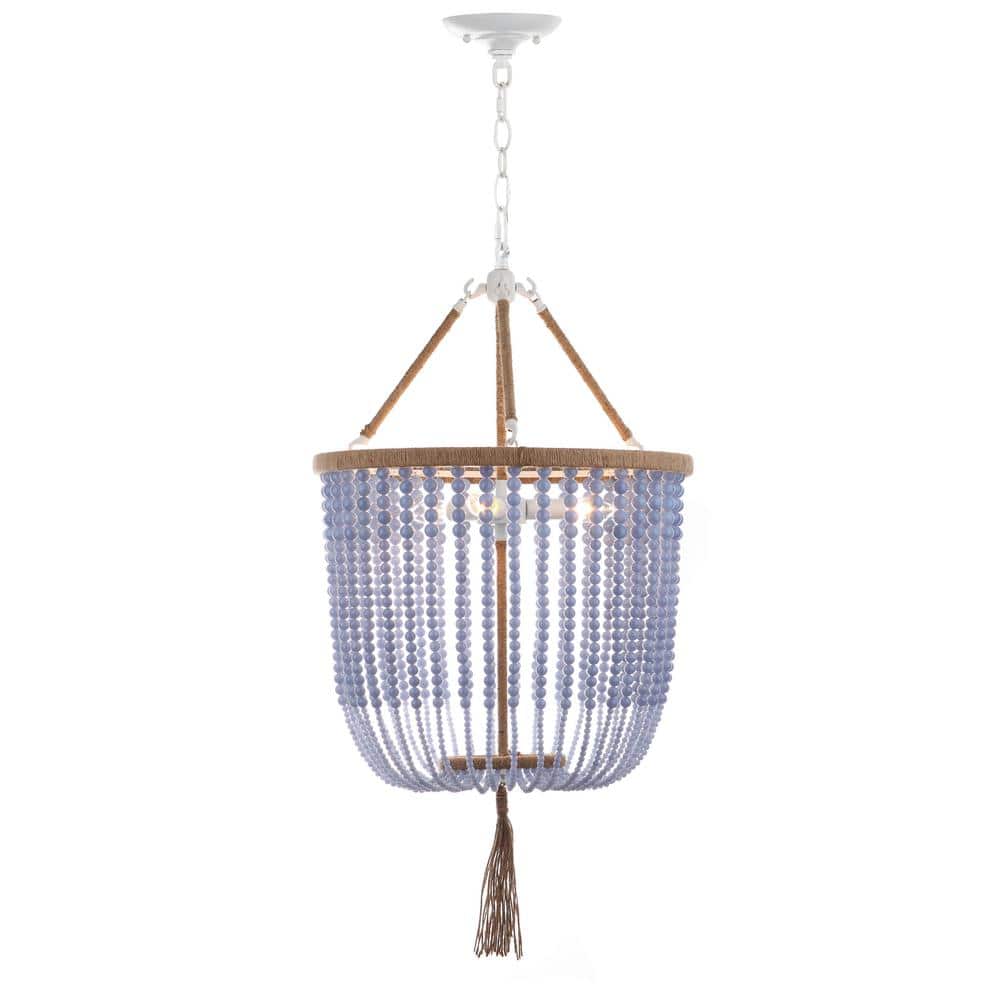 Budapest Luxury Boho Chic Blue Beaded 3-Light Pendant