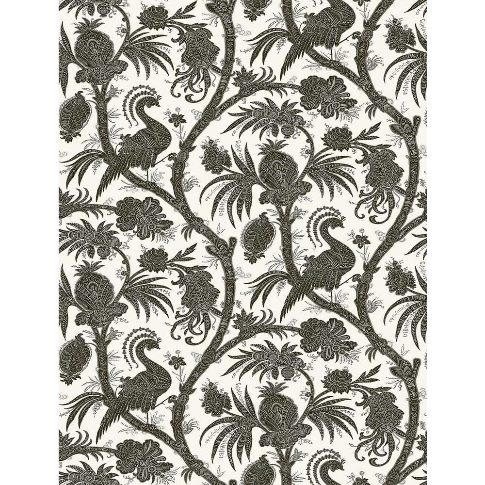 UPC 091212692664 product image for Charcoal Balinese Peacock Self Adhesive Wallpaper | upcitemdb.com